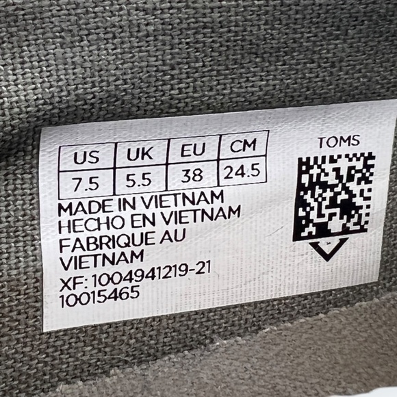 TOMS Silver Slip Ons - Picture 10 of 10